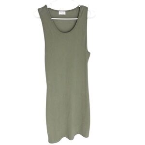 Pink Lily Olive Ribbed Dress